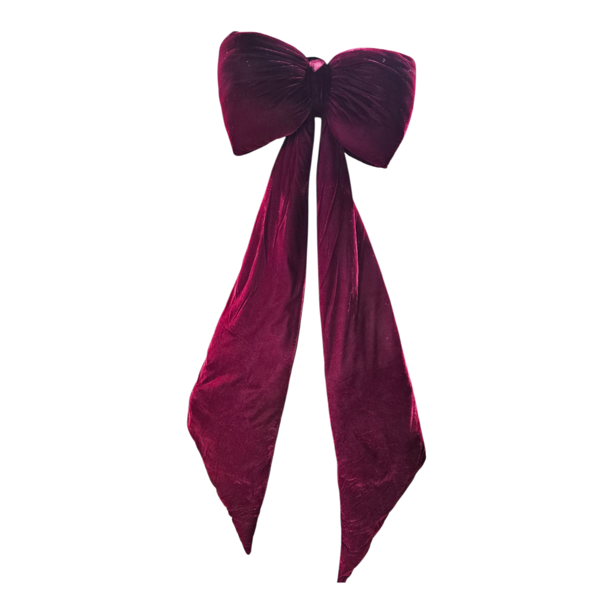 Plush Burgundy Velvet Bow Large