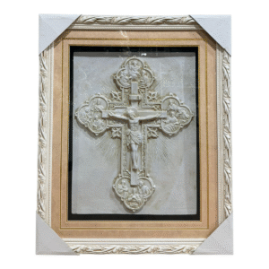 Orthodox 3D Relief Cross – Framed Iconic Christian Wall Art