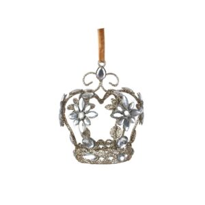 Crystal Crown With Champagne Glitter