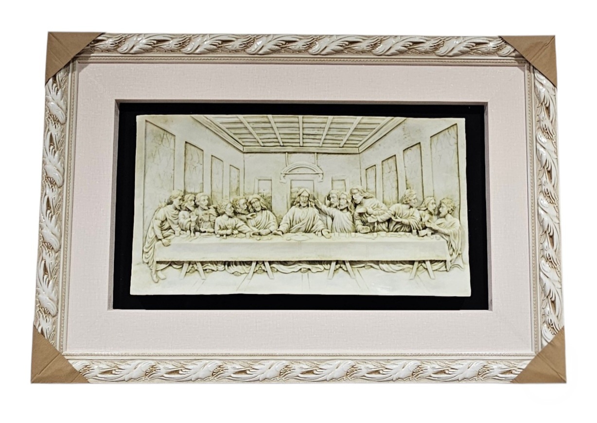 The Last Supper 3D Wall Art – Ornate White & Gold