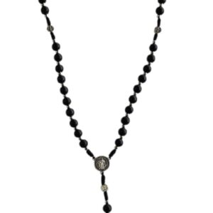 Black Wooden Bead St Benedict Rosary